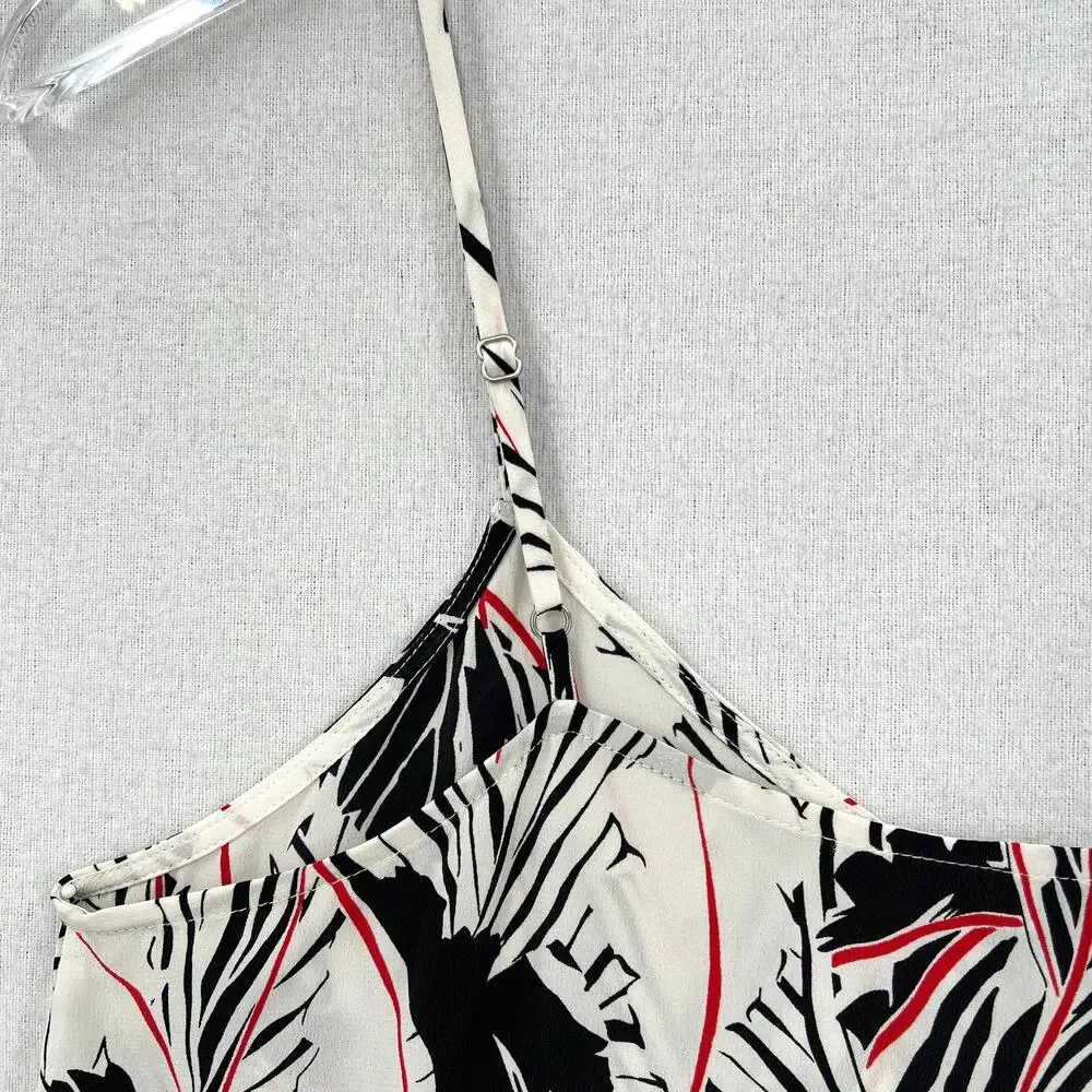 EQUIPMENT Layla Silk Print Cami Womens Small White Black Floral Leaf Print Layer - Picture 9 of 15